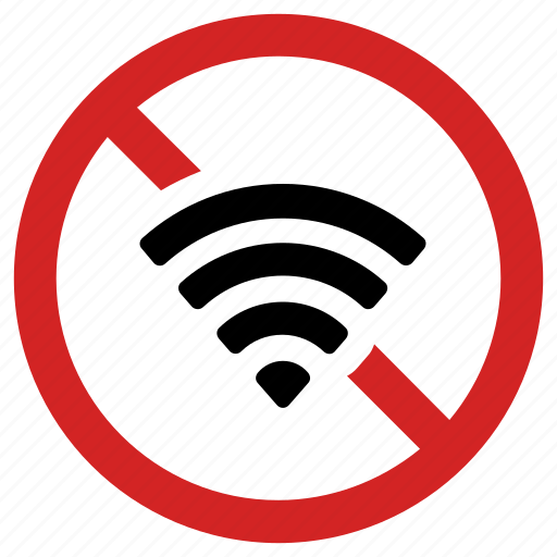 Connection off, disconnect, forbidden, internet prohibited, no wifi icon