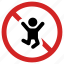 forbidden, jumping, kid not allowed, no jump, prohibited, prohibition sign 
