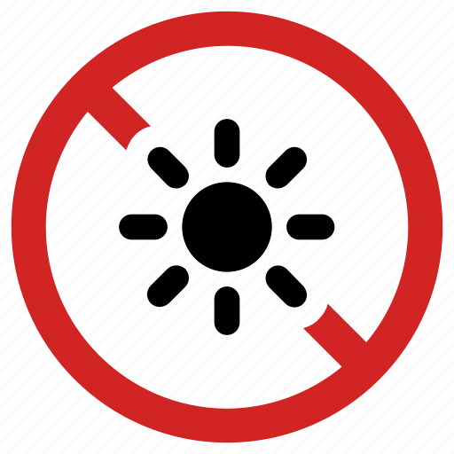 Ban heat, blocked, exposure forbidden, no light, prohibited, sun, sunlight prohibition icon - Download on Iconfinder