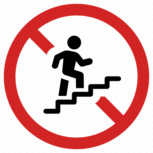 Blocked access, forbidden, prohibited, prohibition, staircase, stairs, stairway banned icon - Download on Iconfinder