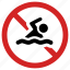 ban swimming pool, forbidden, no swimming, not allowed, prohibition sign, restricted, swim prohibited 
