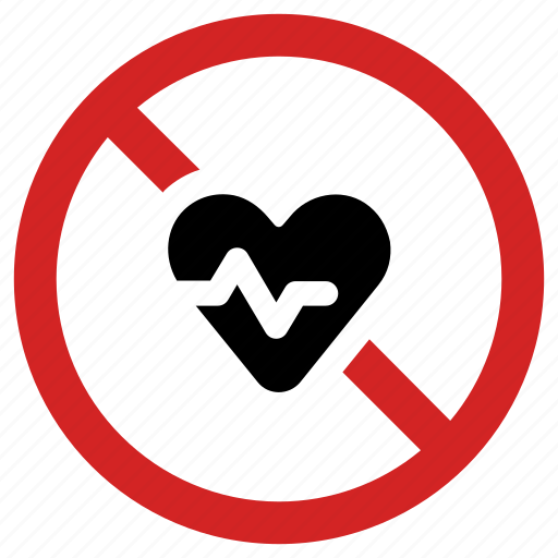 Ban, blocked heart, forbidden sign, heartbeat, medical, no cardio, prohibited icon - Download on Iconfinder