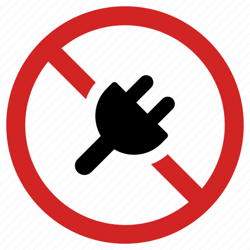 Ban, no charging, plug forbidden, prohibited, prohibition, restricted, stop icon - Download on Iconfinder