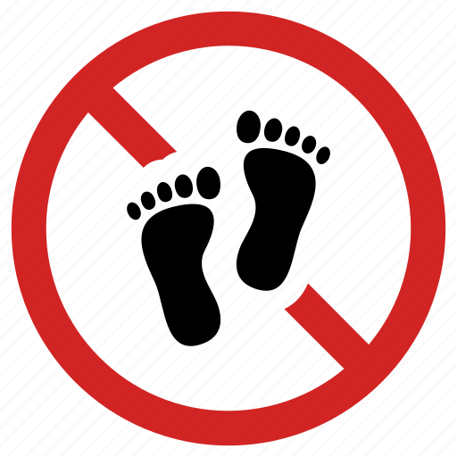 Banned, blocked feet, entry not allowed, footstep forbidden, no step, prohibited, prohibition sign icon - Download on Iconfinder