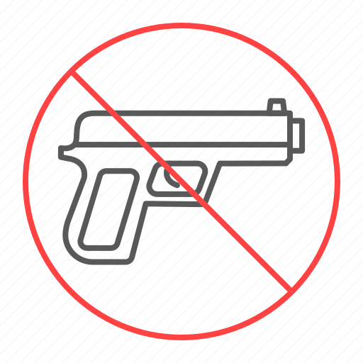 No, gun, pistol, forbidden, prohibition, handgun, ban icon - Download on Iconfinder