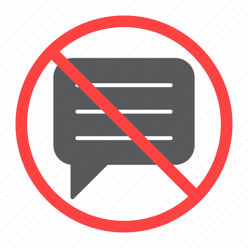 No, message, prohibition, forbidden, chat, bubble icon - Download on Iconfinder