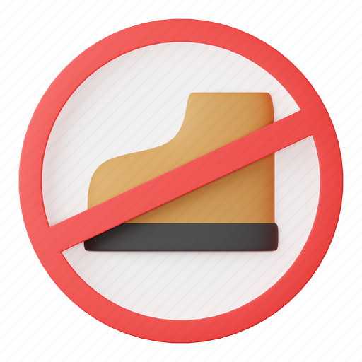 No, shoes, slippers, shoe, footwear, prohibition, forbidden icon - Download on Iconfinder