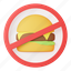 no, junk, food, burger, fast, foot, prohibition, forbidden, sign 
