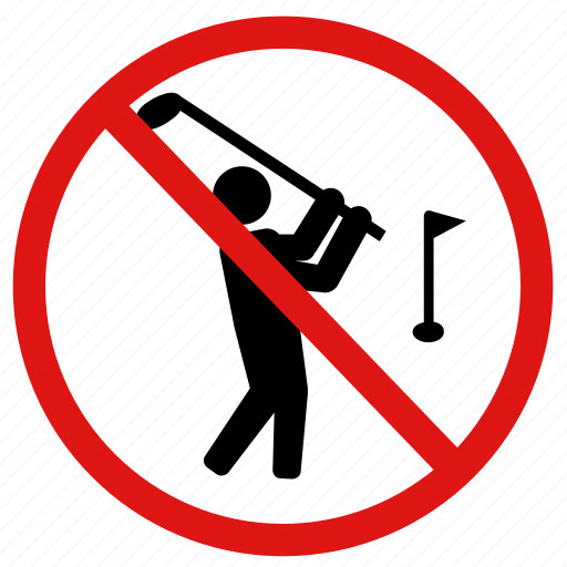 Golfing, no golf, prohibited, field, prohibition icon - Download on Iconfinder
