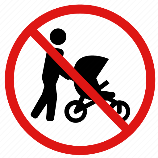 Child carriers, no prams, no strollers, prohibited icon - Download on Iconfinder