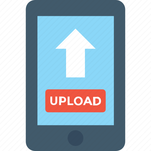 Mobile, mobile uploading, smartphone, upload, upload data icon - Download on Iconfinder