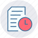 clock, document, page, sheet, time