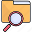 magnifying glass, search, scan, files, find 