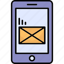 online chat, mobile with envelope, message, mobile, letter
