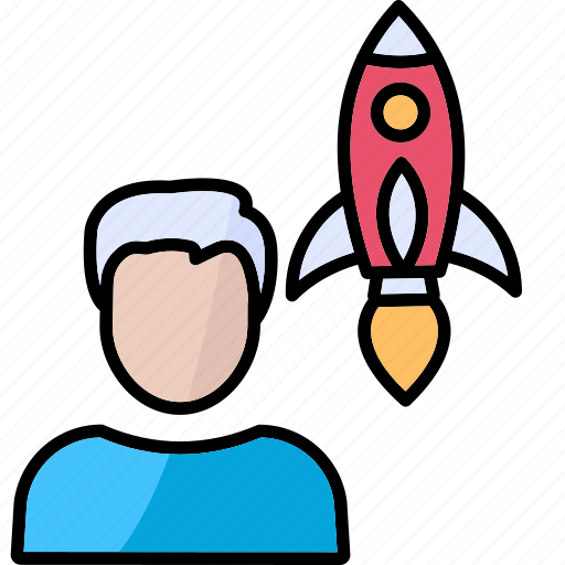 Businessman, missile, rocket, startup, success icon - Download on Iconfinder