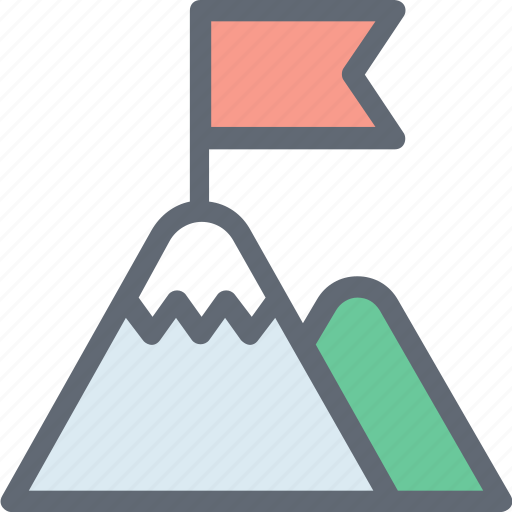 Achievement, flag, goal, mission, mountain peak icon - Download on Iconfinder