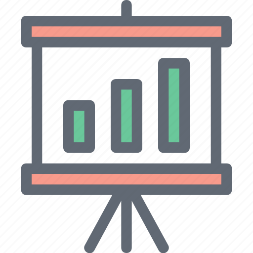 Business presentation, chalkboard, easel, graph presentation, presentation board icon - Download on Iconfinder