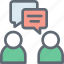 communication, discussing, speech bubble, talking, users 