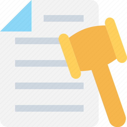 Agreement, auction, certificate, gavel, legal papers icon - Download on Iconfinder