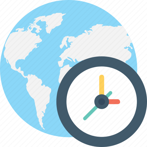 Clock, global, globe, time zone, world time icon - Download on Iconfinder