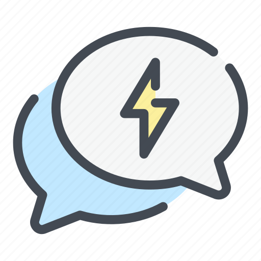 Chat, message, notification, lightning, fast, new icon - Download on Iconfinder