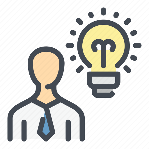 Light, bulb, idea, creativity, innovation, man, businessman icon - Download on Iconfinder