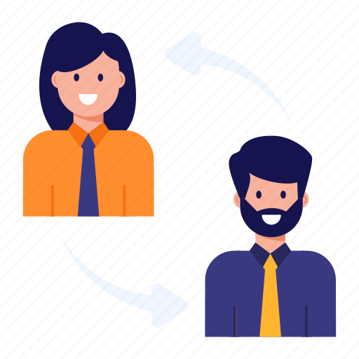 Employee shift, employee turnover, staff turnover, candidate turnover, employee referral illustration - Download on Iconfinder