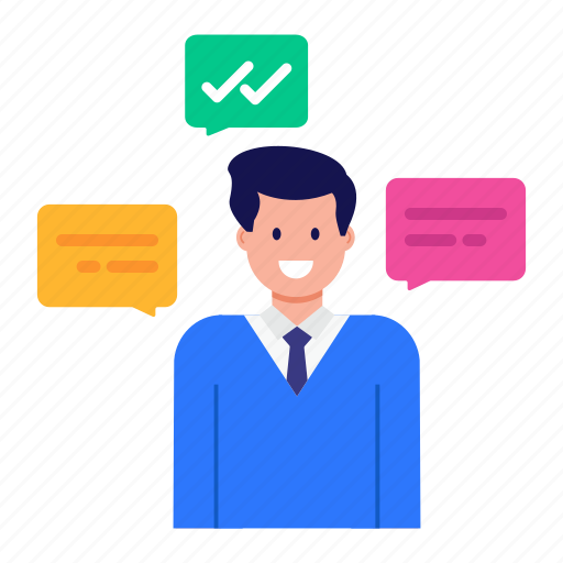 Verified employee, selected employee, approve employee, selected person, office employee illustration - Download on Iconfinder