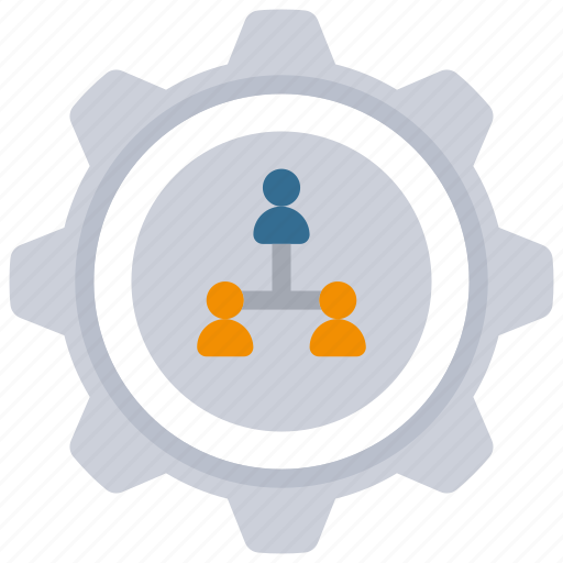 Hierarchy, management, hierarchal, structure, cog icon - Download on Iconfinder