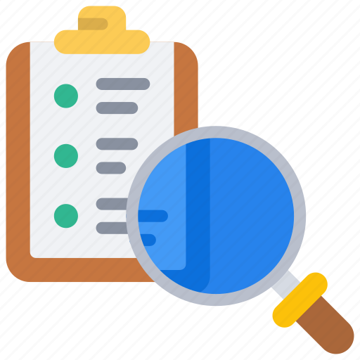 Review, task, list, tasks, clipboard, loupe icon - Download on Iconfinder