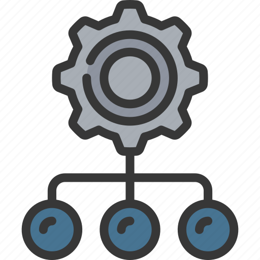 Hierarchy, management, cog, gear, network icon - Download on Iconfinder