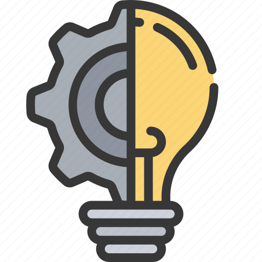 Idea, management, lightbulb, cog, gear icon - Download on Iconfinder