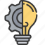 idea, management, lightbulb, cog, gear 