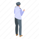 cartoon, isometric, man, person, security, silhouette, woman