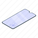 business, cartoon, cracked, glass, isometric, protective, smartphone