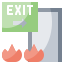 arrow, direction, door, emergency, exit, signaling, signs 