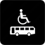 accessible bus, bus stop for wheelchair user, space for wheelchair user, sign 