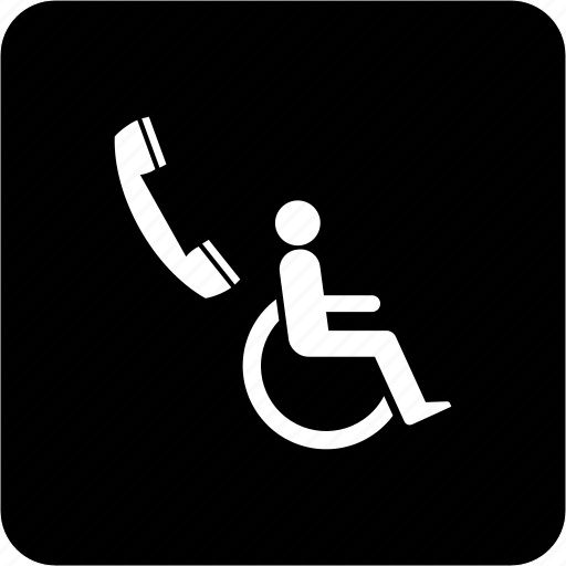 Phone for wheelchair user, telephone, call, communication, phone icon - Download on Iconfinder
