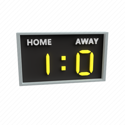 Scoreboard, football, competition, award, grass, field, win 3D illustration - Download on Iconfinder