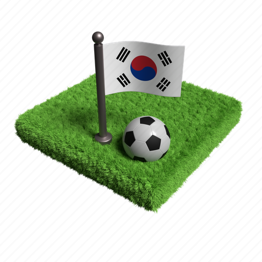 South, korea, football, soccer, sport, game, play 3D illustration - Download on Iconfinder