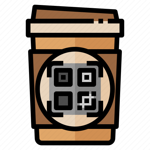 Coffee, cup, qr, code, shop, paper icon - Download on Iconfinder