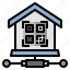 home, automation, qr, code, scan, smart, technological 