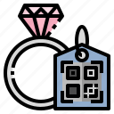 ring, diamond, gem, qr, code, jewel
