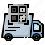 shipment, fast, delivery, truck, transportation, qr, code 