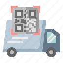 shipment, fast, delivery, truck, transportation, qr, code