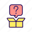 box, information, question, decision 