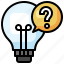 light, bulb, idea, curiosity, question, mark, knowledge 