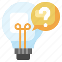 light, bulb, idea, curiosity, question, mark, knowledge