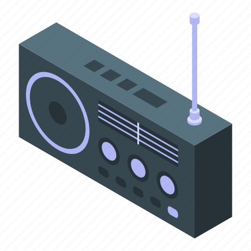 Cartoon, fashion, isometric, music, radio, retro, speaker icon - Download on Iconfinder