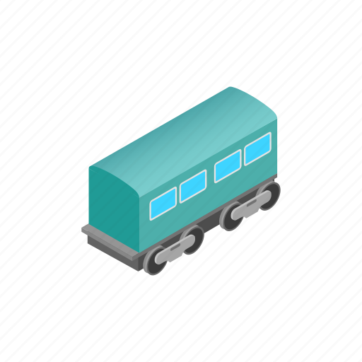 Electric, isometric, passenger, railroad, railway, train, waggon icon - Download on Iconfinder